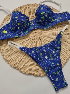 Meia taça estrelas com detalhe branco / Tira fina - comprar online