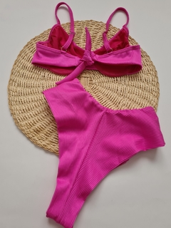 Meia taça saara rosa chiclete / Hot pant fio duplo na internet