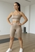 Conjunto fitness com bolso trilobal nude