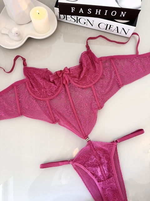 Body lingerie Olívia rosa pink - comprar online