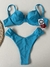 Meia taça Lola meril azul celeste / Borboleta