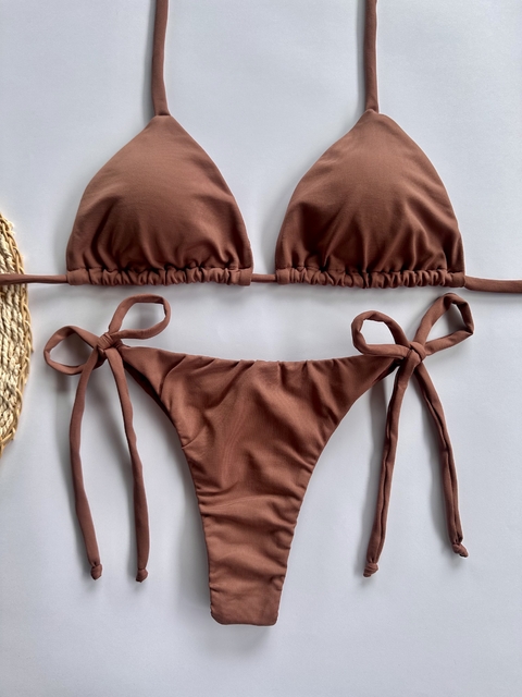 Cortininha meril marrom / Lacinho - comprar online