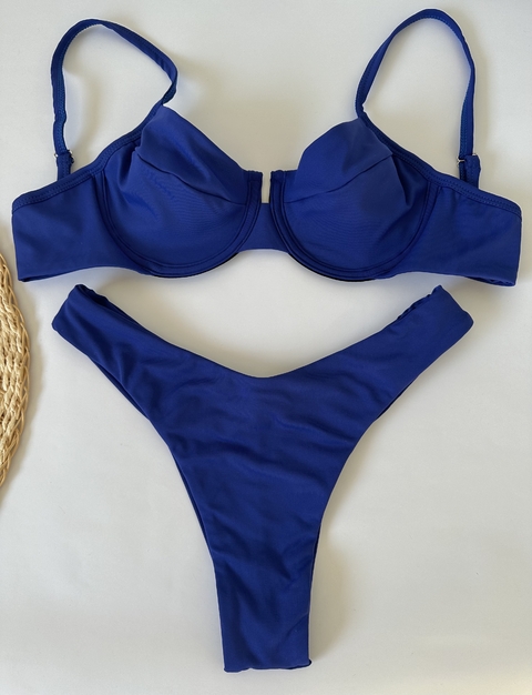 Meia taça Lola meril azul bic / Asa delta