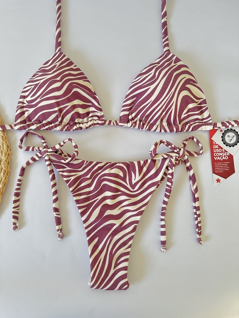Cortininha zebra marsala / Lacinho