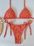 Cortininha onça rosa e laranja / Lacinho