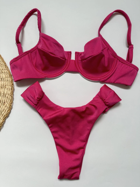 Meia taça Lola trilobal rosa pink / Borboleta