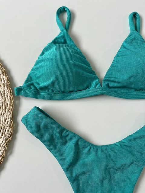 Top fixo micro canelado jade / Asa delta - comprar online