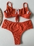 Meia taça Lola micro canelado laranja / Borboleta tradicional - Biquínis Lola Chic