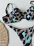 Meia taça Lola onça nude com verde / Tira fina - comprar online