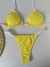 Cortininha viés meril amarelo com branco / Fio dental na internet