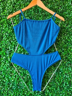 Maiô cropped saara azul bic na internet