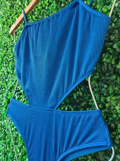 Maiô cropped saara azul bic - Biquínis Lola Chic