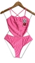 Maiô Ibiza micro canelado rosa bebê