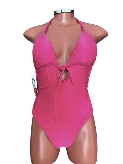 Maiô Maldivas micro canelado rosa pink - comprar online