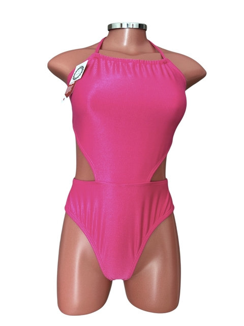 Maiô Ibiza micro canelado rosa pink - comprar online