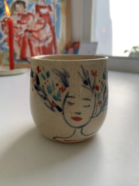 Copo bolinha Pensamentos floridos