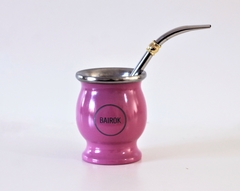 Mate acero rosa + bombilla - comprar online