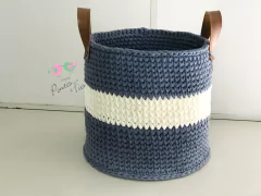 Cesto Fio de Malha 30x30 com Alça de Couro - loja online
