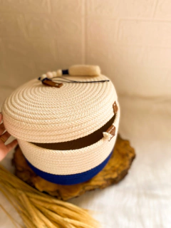 Cesto de Corda Pintado (24x18 ) Tampa - loja online