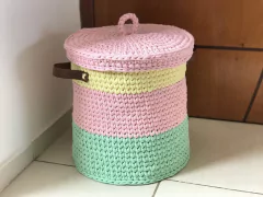Cesto Fio de Malha 40x40 com Tampa - comprar online