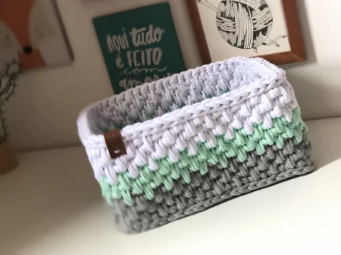 Cesto Fio de Malha Retangular 30x20x15