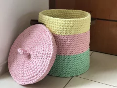 Cesto Fio de Malha 40x40 com Tampa