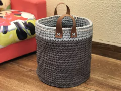 Cesto Fio de Malha 30x30 com Alça de Couro - loja online