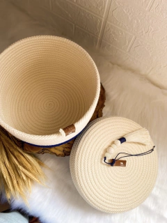 Cesto de Corda Pintado (24x18 ) Tampa na internet