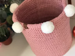Cesto Fio de Malha 30x30 com pompom na internet
