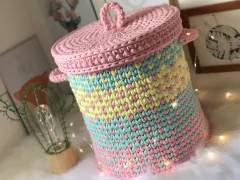 Imagem do Cesto 30x30  Corações com Tampa