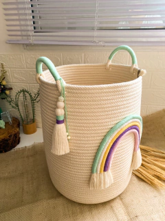 Cesto Arco-Íris de Corda 30x40 - loja online