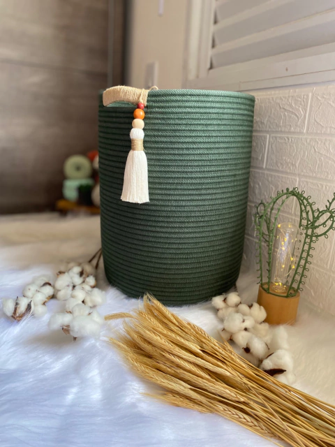 Cesto de Corda Colorida 30x40