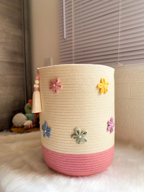 Cesto Jardim Encantado com base colorida 30x40