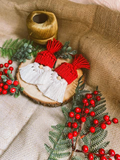 Papai Noel de Macramê - Árvore de Natal - comprar online
