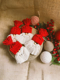 Imagem do Papai Noel de Macramê - Árvore de Natal