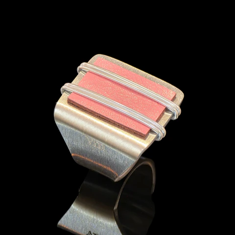 Anillo RECTANGULAR cuero - Vil Metal