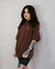 Camiseta Riot Oversize Florence Marrom