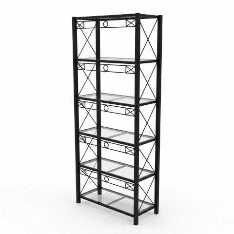 Biblioteca De Hierro Romana C/ 6 Estantes Cristal 70x30x180