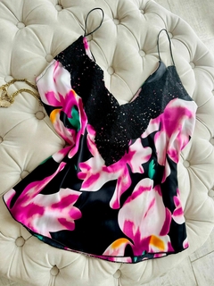 Top Lencero Flower Black