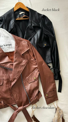 Jacket Brown Simil Cuero - comprar online