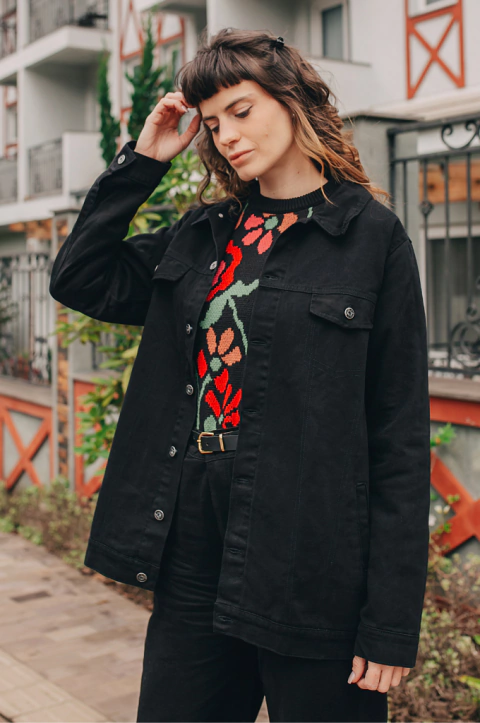 JAQUETA JEANS OVERSIZED PRETA - comprar online