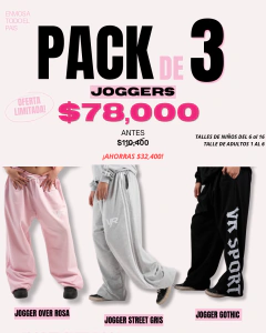 Pack X3 Joggers (tres pantalones) PRE VENTA