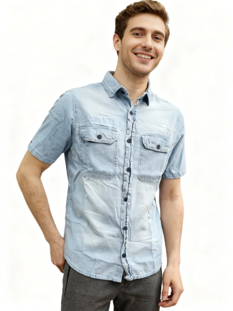 CAMISA MANGA CORTA DE JEAN KEYSIE - comprar online