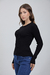 REMERA MANGA LARGA TEJIDA ESTELLE NEGRO - tienda online