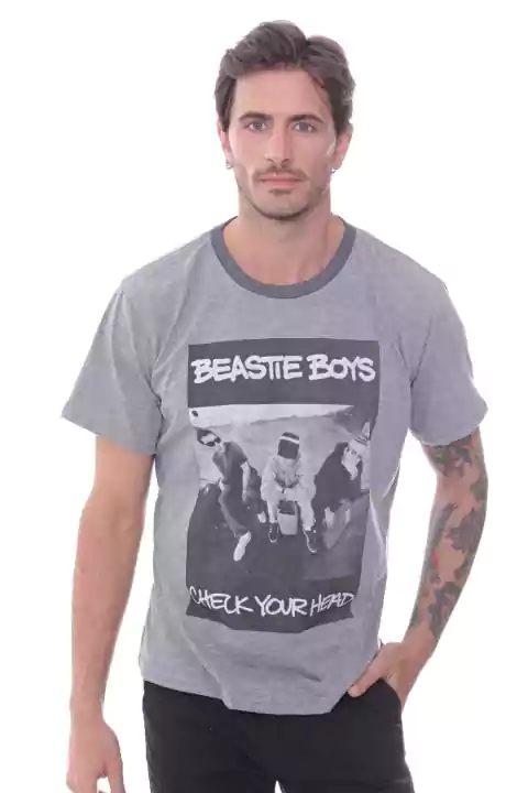 REMERA MANGA CORTA BEASTIE COLOR GRIS MELANGE CLARO