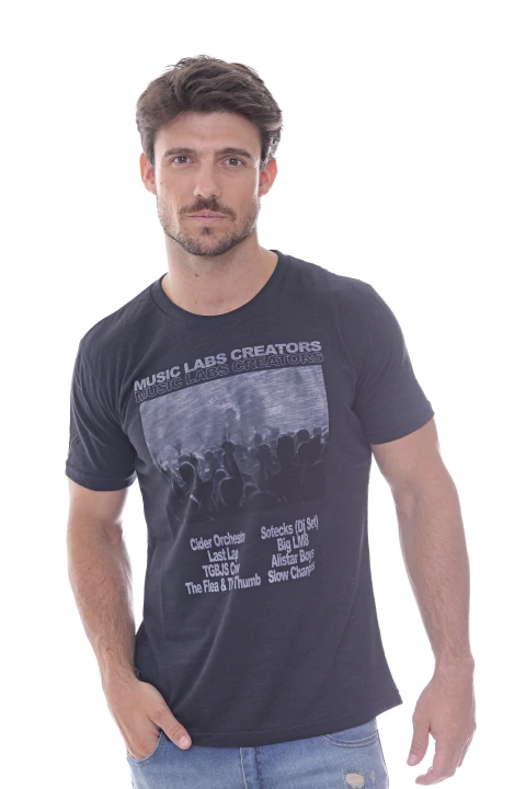 REMERA MANGA CORTA LABS NEGRO