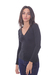 REMERA ML FRUNN ALGODÓN ELASTANO ESCOTE EN V CON DETALLE DE FRUNCES COLOR NEGRO