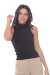 POLERA S/M GOU DE LANILLA MORLEY NEGRO