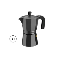 Cafetera Italiana 6 pocillos vitro negra - comprar online