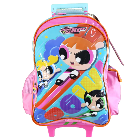 MOCHILA CON CARRO CHICAS SUPERPODEROSAS 18"CS401